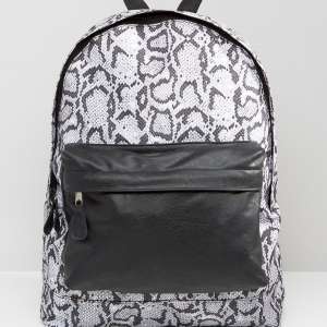 Faux Snake Print Backpack